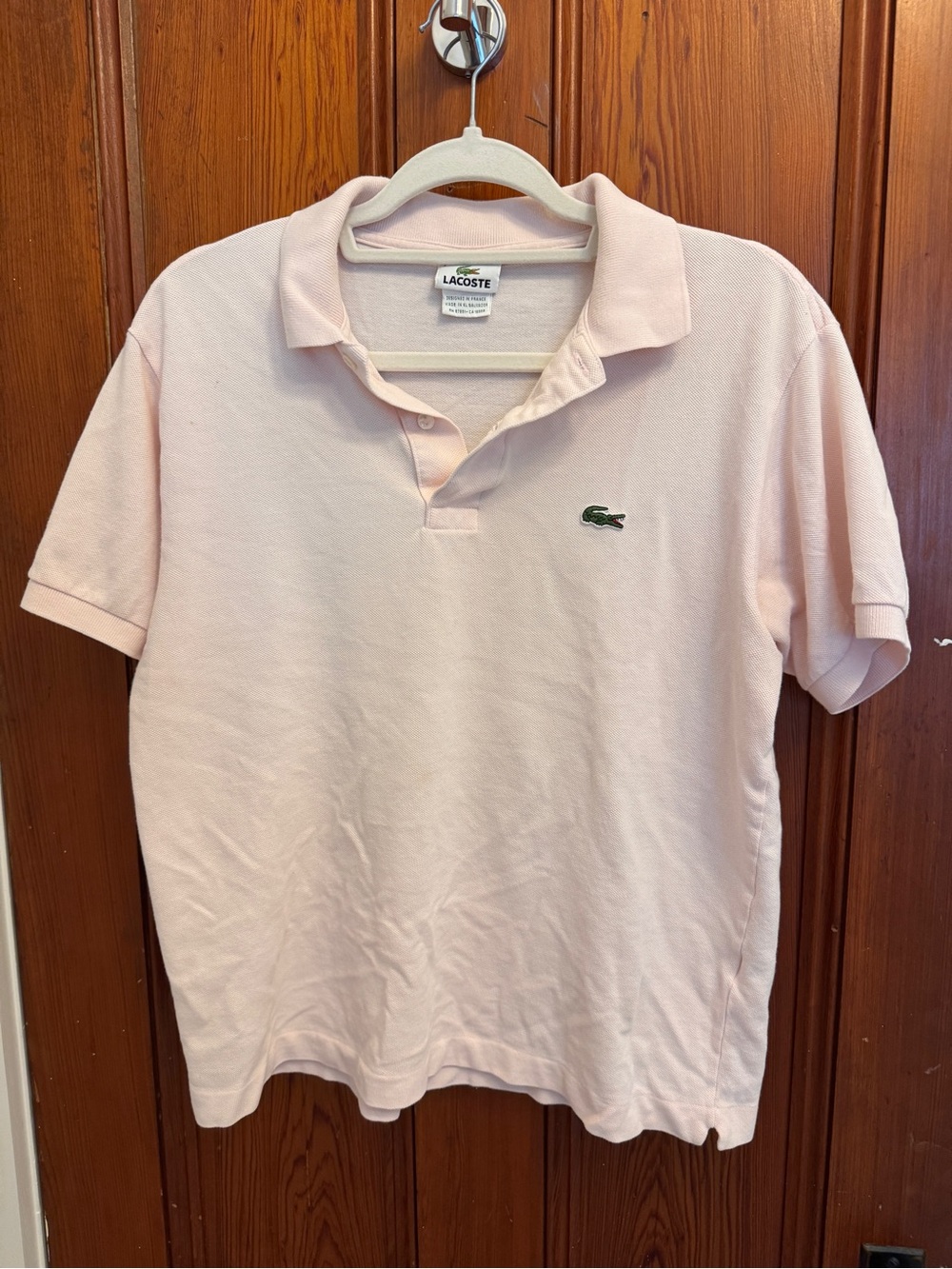 Lacoste Men's Classic Pink Polo Shirt size 4 Medium
